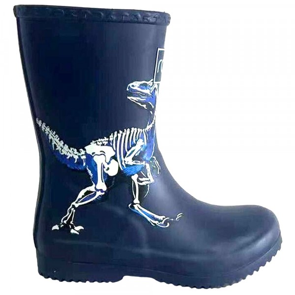 Rajn Dinos Glow In Dark Jungen Gummistiefel mit Dinomotiv Dunkelblau (Navy)