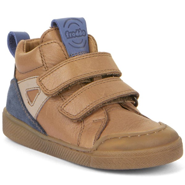 Froddo Rosario High Top Kinder Lederschuhe mit Klettverschluss Braun (Cognac)