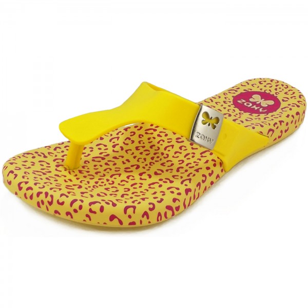 girls yellow flip flops
