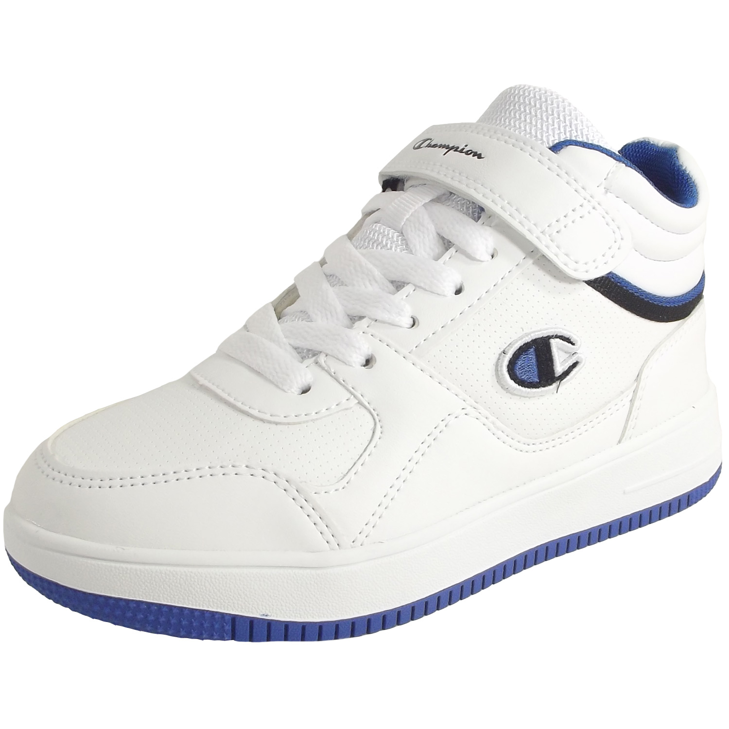 Champion Rebound Vintage | (WHT/NBK/BLUE) | Flux | Basketballschuh & Weiß Kinder Kinderschuhe Online Schuhe Sneaker