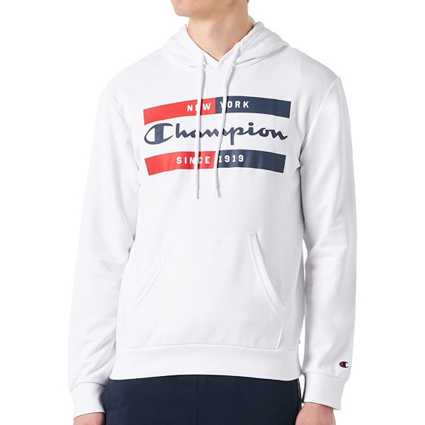 Champion Hooded Sweatshirt Graphic Mn Men Script New York Hoodie White  (WHT) | Sweatshirts & Jackets | Accessories | Flux Online