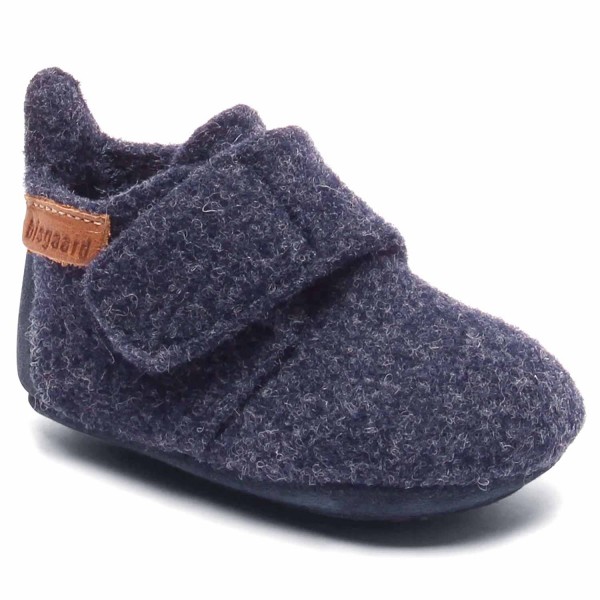 Bisgaard Baby Wool Kleinkinder Wollfilz-Hausschuhe Dunkelblau (Blue)