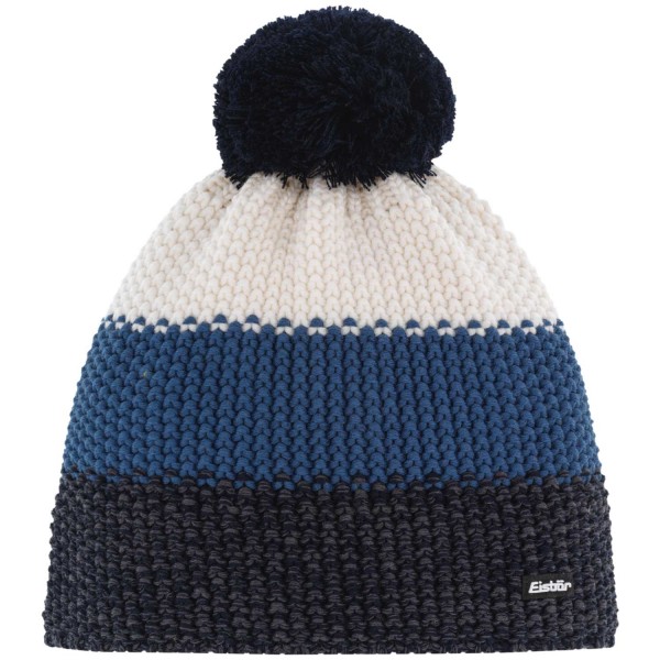 Eisbär Star Pompon RL Unisex Winter-Strickmütze mit Fleeceband Nachtmeliert/Hellcobalt/Milk