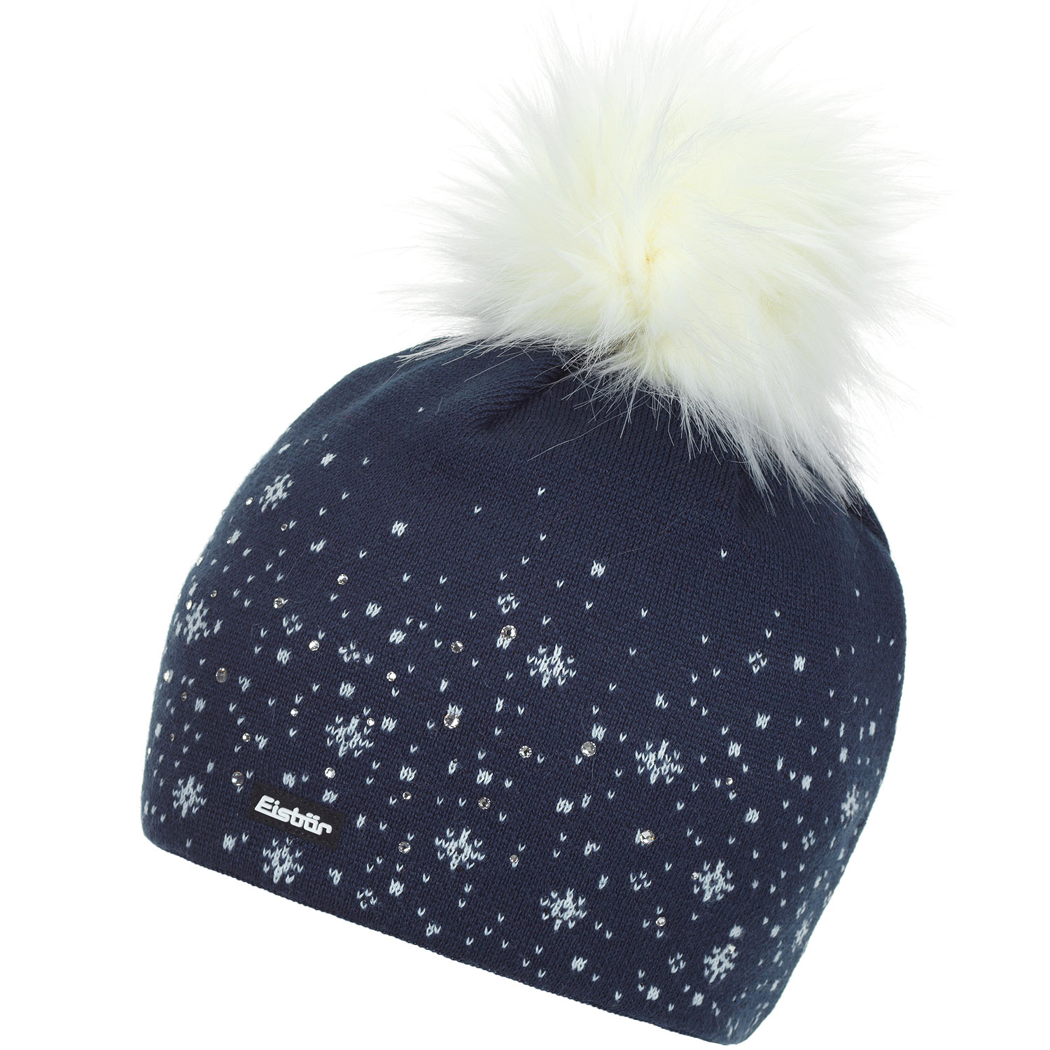 dark blue bobble hat