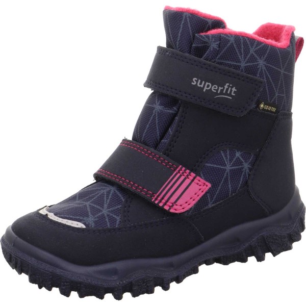 Superfit Gore-Tex Husky2 Klett Mädchen Wasserdichter Winterstiefel mit Warmfutter Blau/Pink