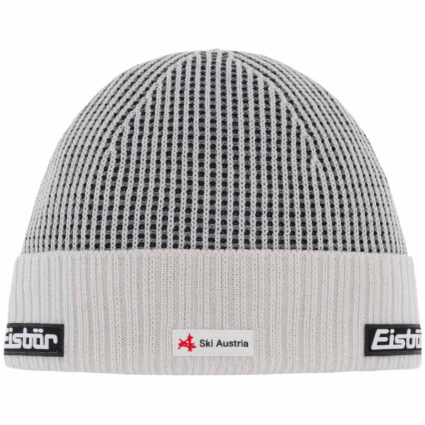 Eisbär Flux RL SKA Unisex Mütze mit Fleece-Inlet Milk/Schwarz/Grau