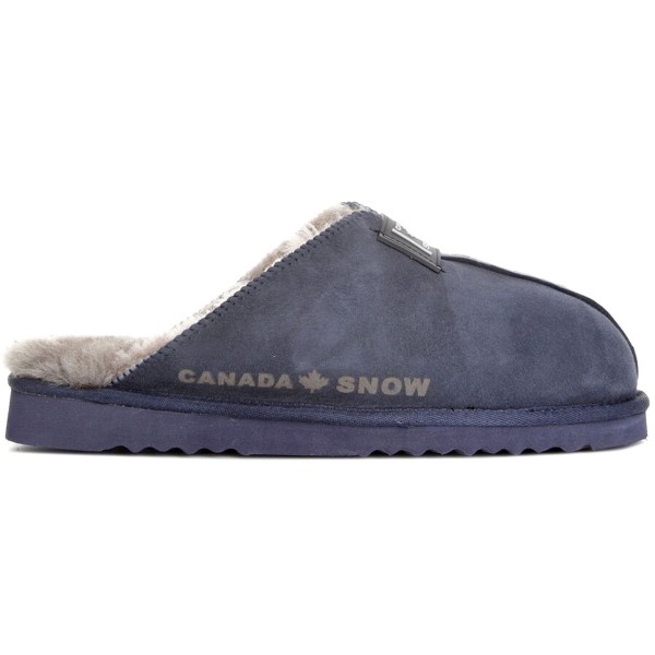 Canada Snow Edmonton Slippers Herren Pantoffel aus Lammfell Blau (Marino)