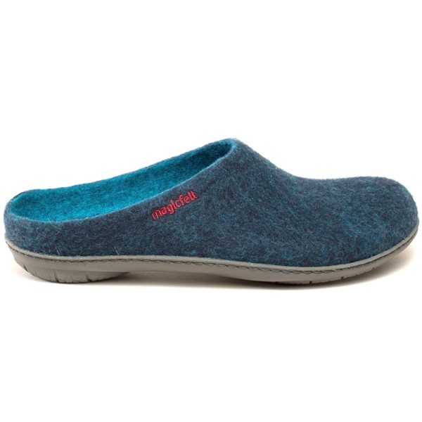 Gottstein Magicfelt 736 Unisex Wollfilz-Pantoffel mit Gummisohle Petrolblau (Dark Petrol)