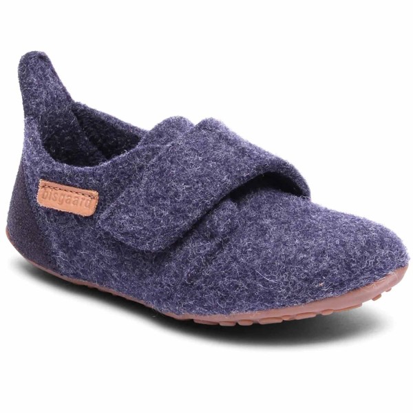 Bisgaard Casual Wool  Kinder Wollfilz-Hausschuhe Dunkelblau (Blue)