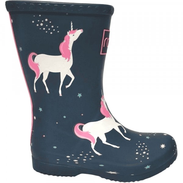 Rajn Unicorn Mädchen Gummistiefel mit Einhornmotiv Dunkelblau (Navy)