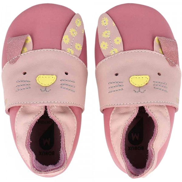 Bobux Soft Sole Hopsy Baby Krabbelschuhe aus Leder Rosa/Pink (Lotus)