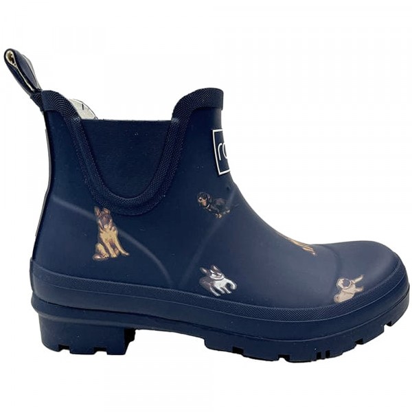 Rajn Dog Low Damen Gummistiefelette mit Hundemotiv Dunkelblau (Blue) 3