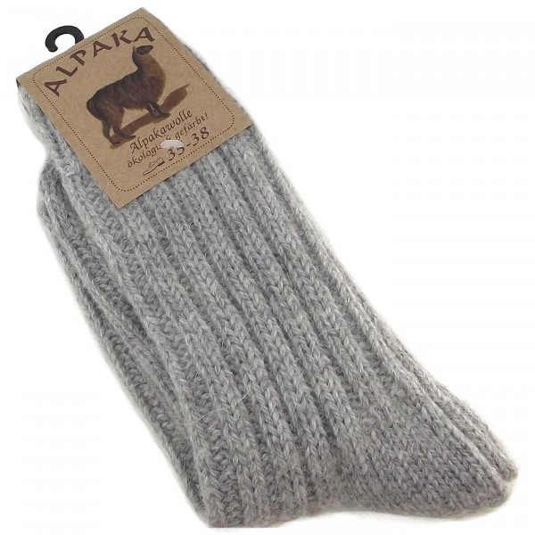 Fellhof Alpaka Unisex Socken Dick grau