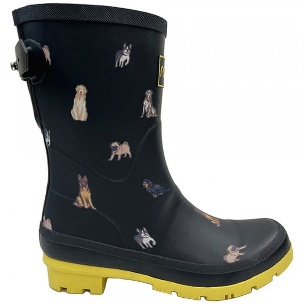 Rajn Dog Mid Damen Gummistiefel mit Hundemotiv Schwarz/Gelb (Black/Yellow) 3