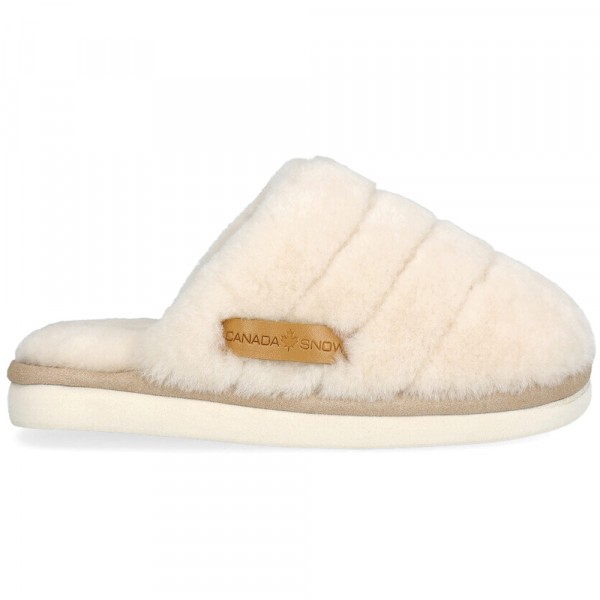 Canada Snow Nadia Damen Lammfell-Pantoffel mit EVA-Sohle Cremeweiß (Offwhite)