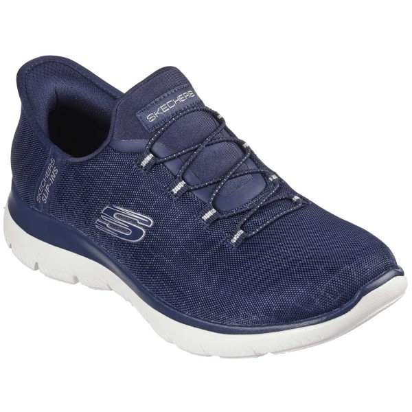 Skechers Slip-ins Summits - Classy Night Damen Komfort-Schlupfschuhe Dunkelblau (Navy/Silver)